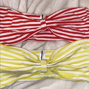 Cropped bow bandeau tops (forever 21)